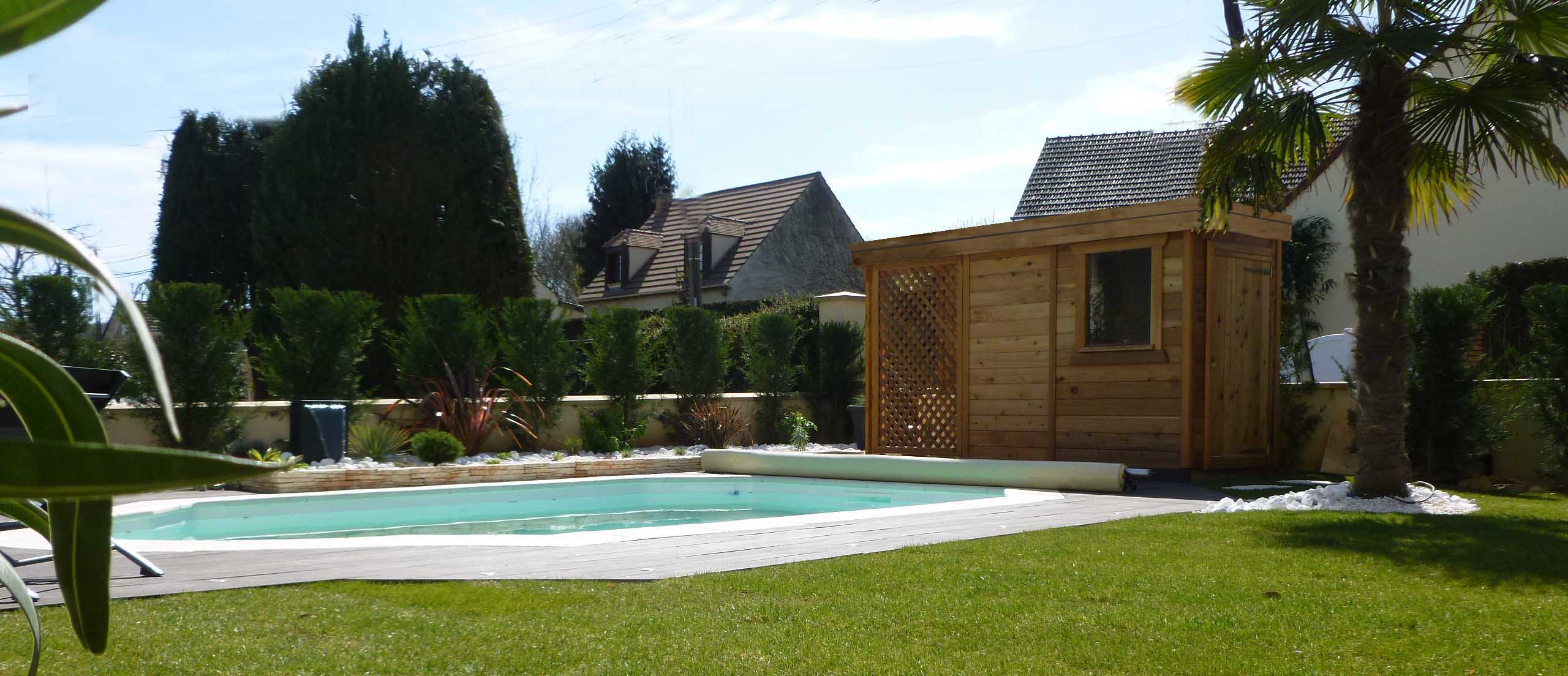 Pool house toit plat pour local technique